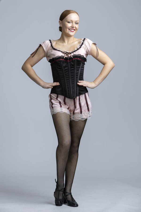 dancer with black corset and tights