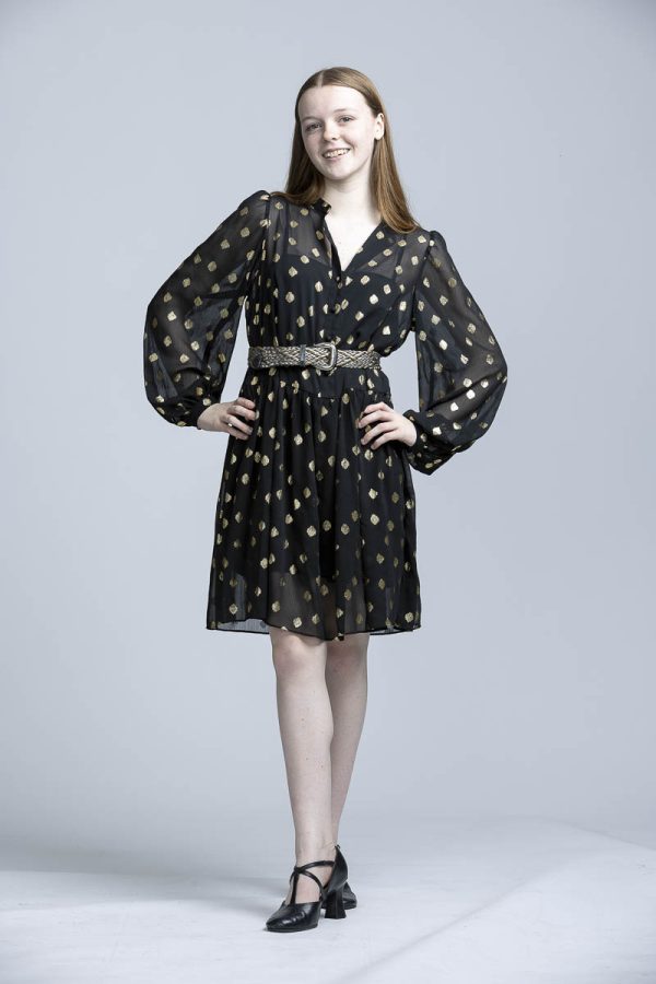 Black dress with gold spots - Image 3