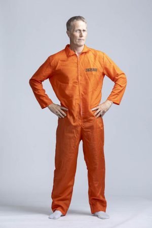Prisoner / Convict in orange overalls