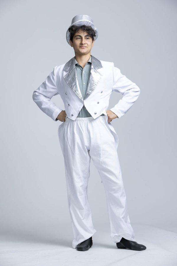 white and silver suit